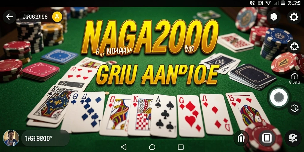 Tampilan utama gameplay NAGA2000 dengan kartu dan meja Gaple