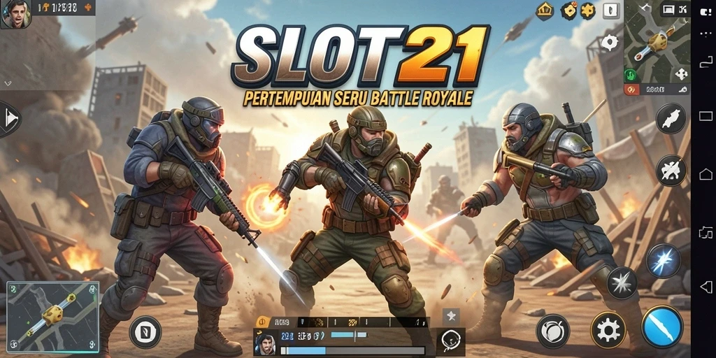 Tampilan gameplay SLOT21 yang mendebarkan dalam pertempuran Battle Royale.