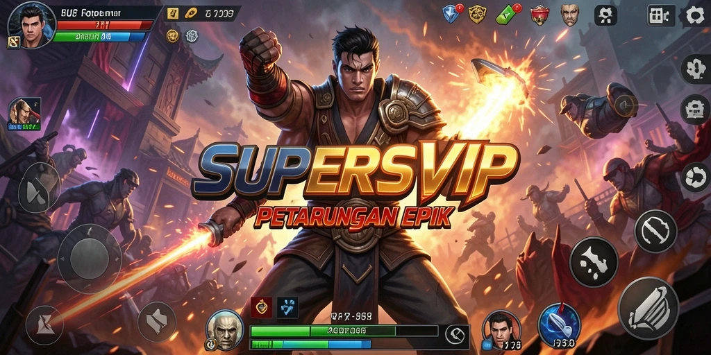 Tampilan permainan Fighting yang seru dan mendebarkan.